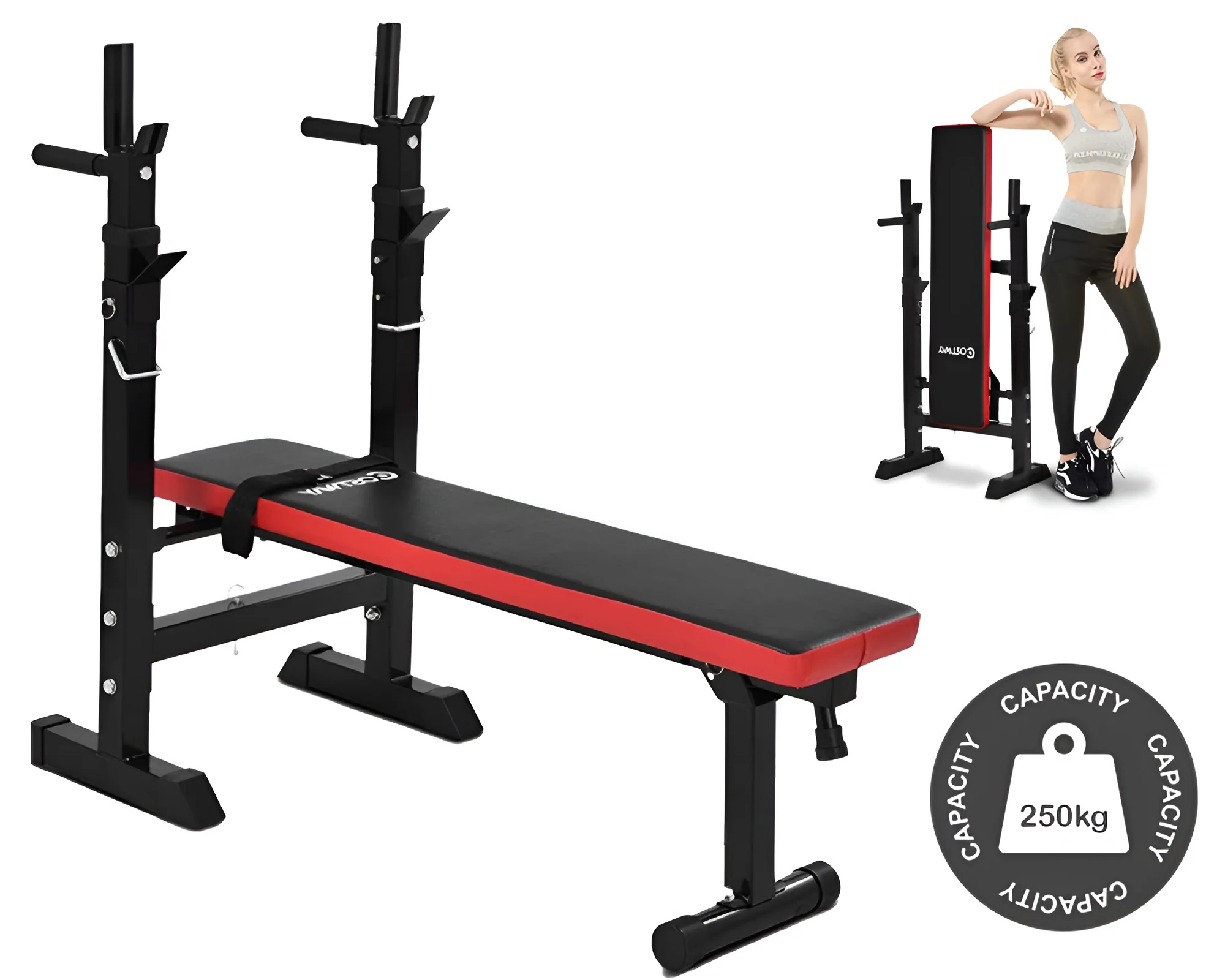 Weight Bench Adjustable Folding Workout Bench Barbell Rest - Image 8