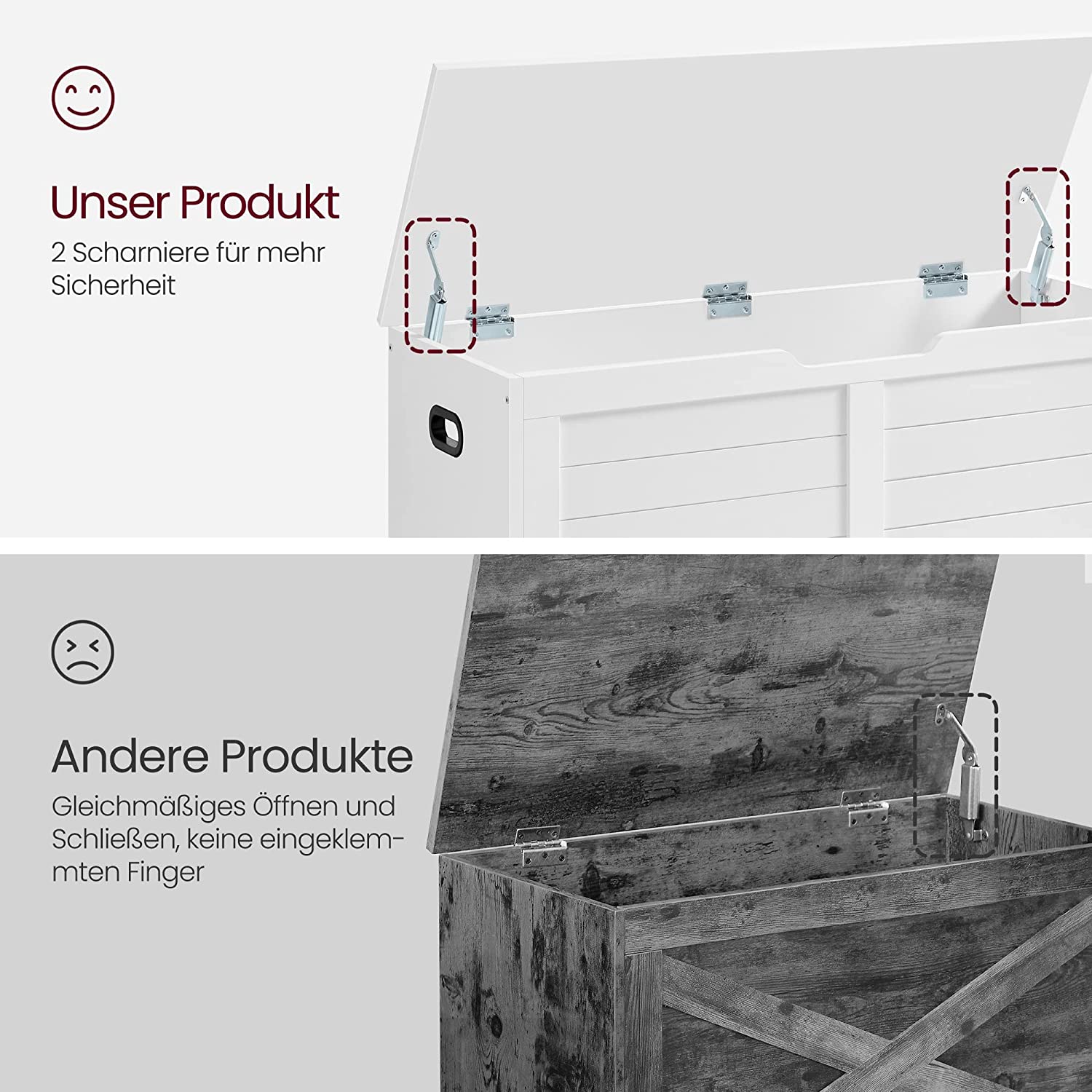 Storage Chest Bench, Storage Trunk with 2 Safety Hinges - Image 5