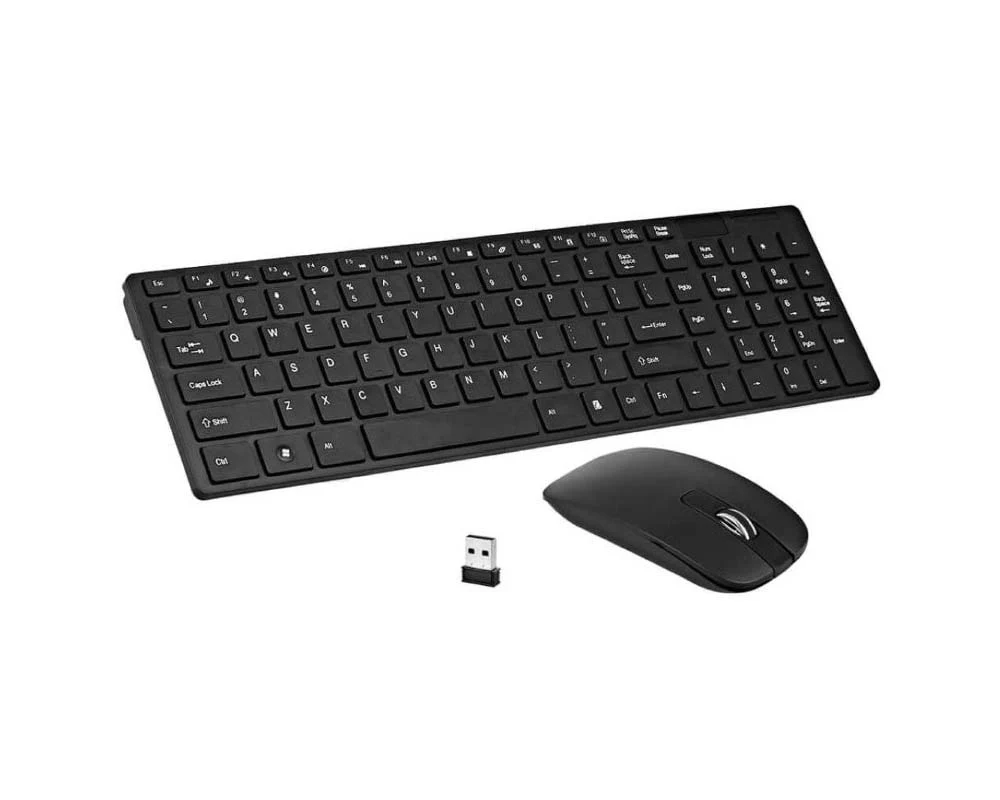 Wireless Keyboard And Mouse Slim Full Black - Image 11