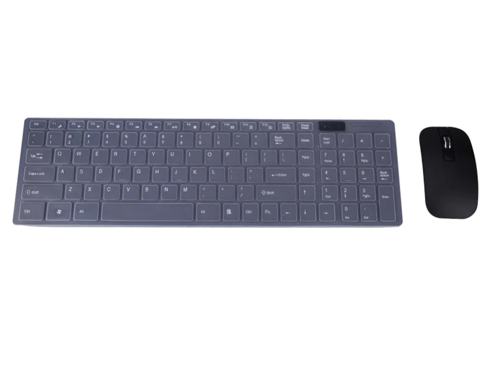 Wireless Keyboard And Mouse Slim Full Black - Image 2