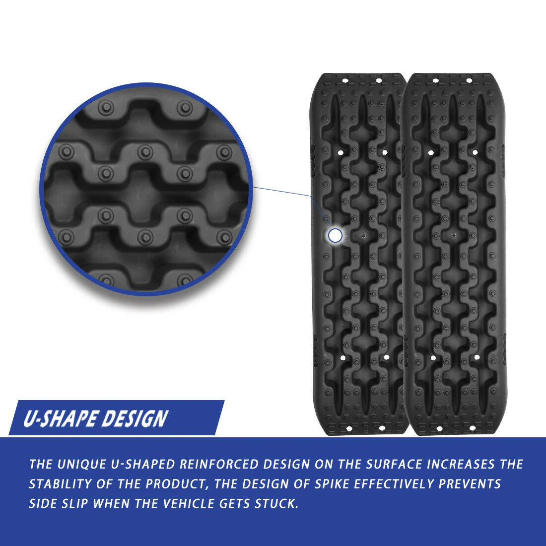 Recovery Tracks X-BULL – 3rd Gen Traction Boards for Sand Mud Snow 4WD Black - Image 6