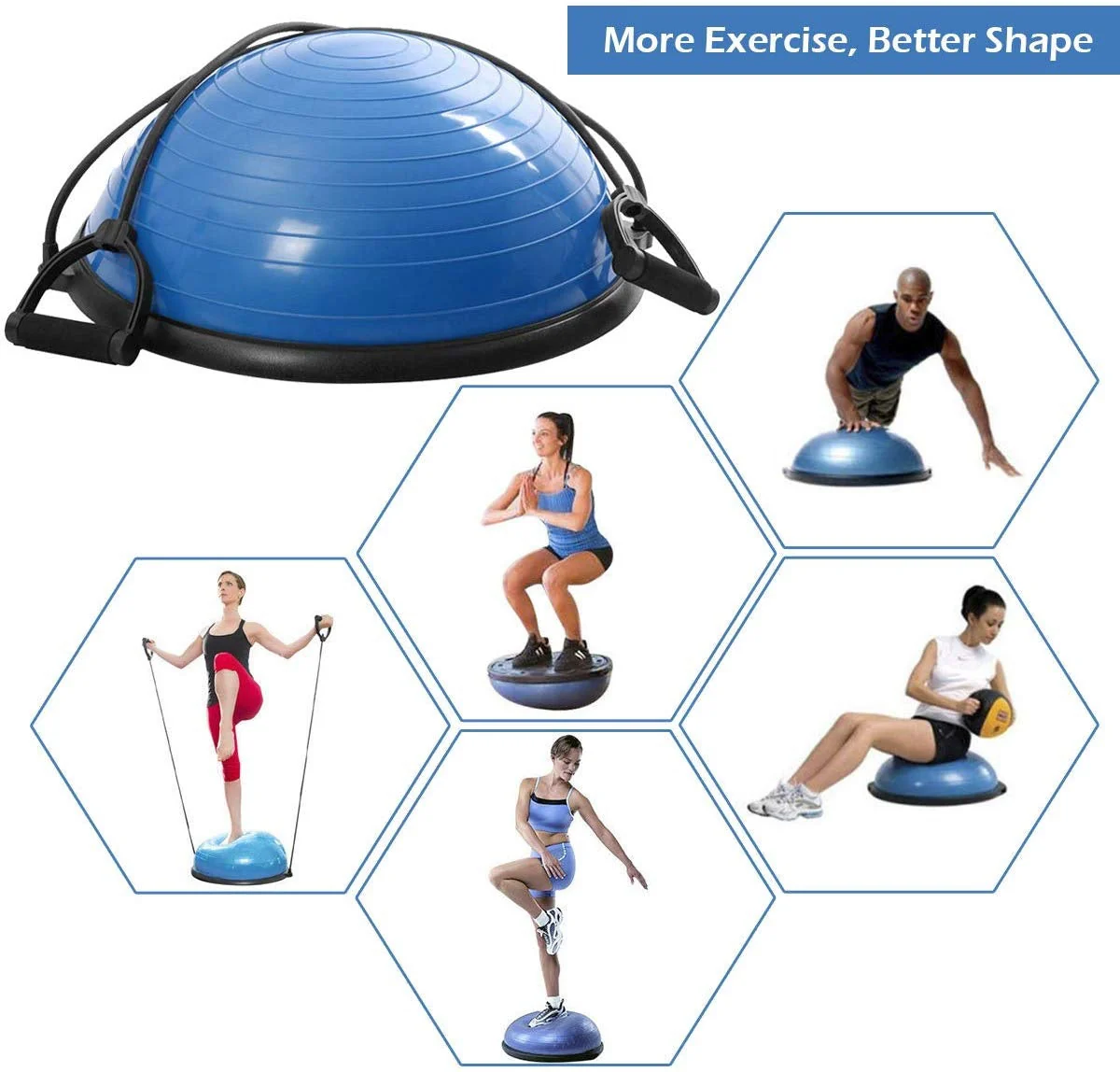 Yoga Balance Trainer Ball with Resistance Bands - Image 2