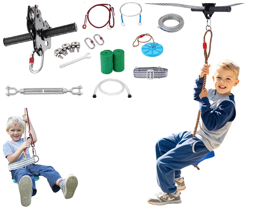 Zipline Kit for 100ft Outdoor Zipline Kit with Seat & Harness - Image 2