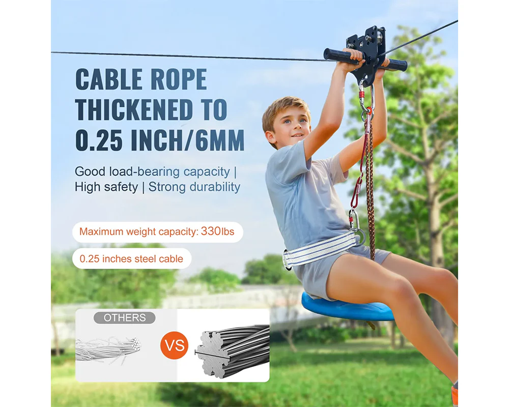Zipline Kit for 100ft Outdoor Zipline Kit with Seat & Harness - Image 5
