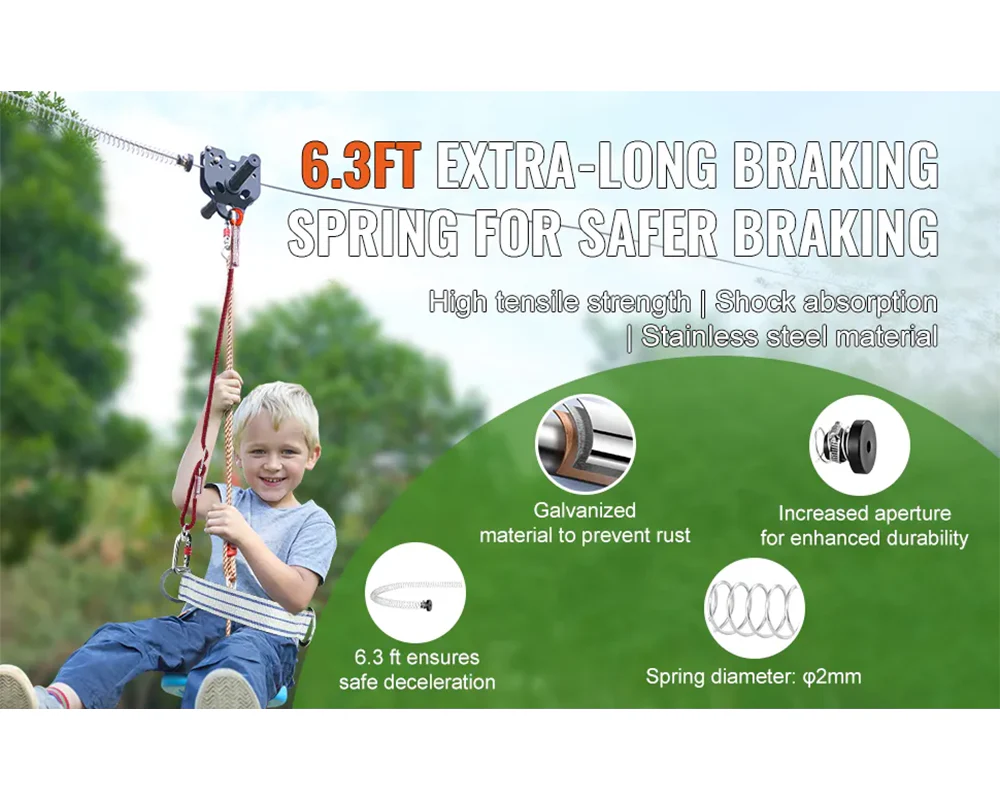 Zipline Kit for 100ft Outdoor Zipline Kit with Seat & Harness - Image 7